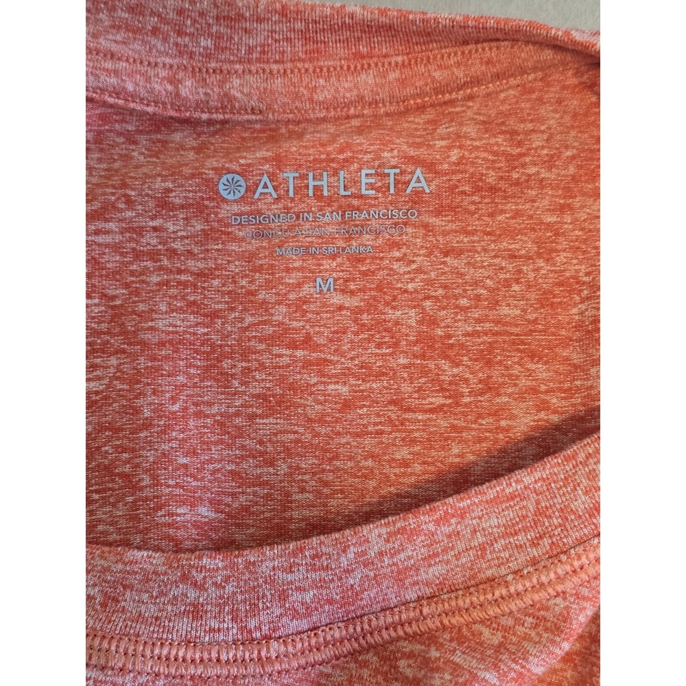 Athleta Muscle Tank Top Orange Heather Crew Neck Sleeveless Workout Size‎ M - Picture 4 of 6